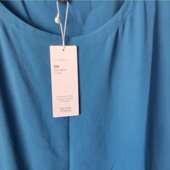 Eileen fisher silk tunic asymmetrical hen sleveless blouse tunic new with tags - Picture 3 of 9